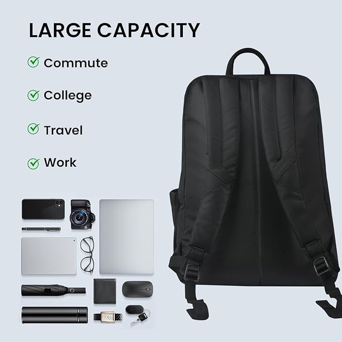 Portronics Byte Laptop Backpack Bag with 15.6 Inch Laptop Sleeve, Bottle Pocket, 27 Litres, (Black)