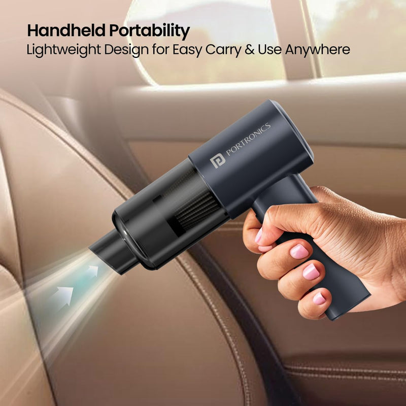Portronics Mopcop Pro 2-in-1 Vacuum Cleaner & Air Blower, 10000Pa Powerful Suction, Handheld Cordless Design, Rechargeable Battery, Brushless DC Motor, Low Noise, for Car, Home, Appliances Cleaning