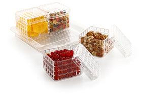 Ganesh Multipurpose Gift Set With Airtight Lid & Serving Tray Plastic Dry Fruit Storage Container - Set Of 4