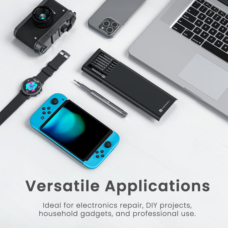 Portronics Bit Box,24-in-1 Screwdriver Kit,Compact,Durable,and Travel-Friendly Tool Kit with a Magnetic Bit Holder,Perfect for Household&Auto Repair (Black)