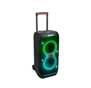 JBL Partybox 320, Portable Bluetooth 240W Party Speaker, AI Sound Boost, Futuristic Light Show, Multispeaker Connection by Auracast, Telescopic Handle & Wheels, Dual Guitar & Mic Inputs
