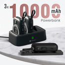 Portronics Power Shutter Home 3 x 10000mAh Fast Charging Wireless Powerbank with Charging Station, 22.5W Wired Output, 15W Wireless Output for iPhone 12 & Above, Android & Other Qi Enabled Devices