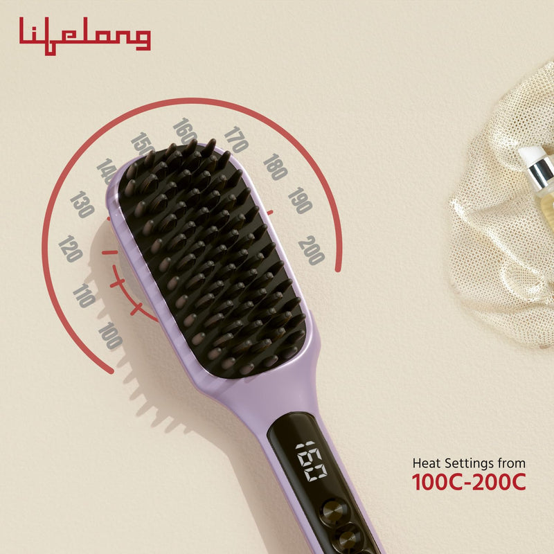 Hair Straightener Brush with Keratin Ceramic Bristles-LLPCW201