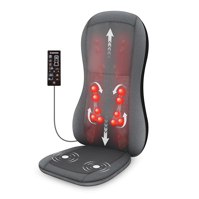 COMFIER Back Massager for Back Pain, Shiatsu Massage Chair Pad,Electric Chair Massagers with Heat,Seat Cushion 2D/3D Massage Seat Cushion,