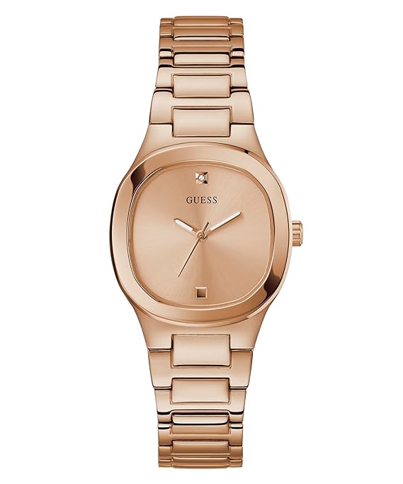 GUESS Women Rose Gold Square Stainless Steel Dial Analog Watch