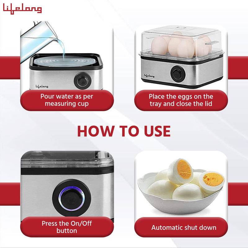 Egg Boiler and Poacher 500W, Boil 8 eggs-LLEB02