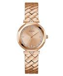 GUESS Women Rose Gold Round Stainless Steel Dial Analog Watch