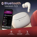 Portronics Harmonics Twins 33 ANC Truly Wireless Bluetooth in Ear Earbuds with Quad Mic ENC, Upto 50 Hours Playtime, Bluetooth 5.3V, Type C Fast Charging, Ear Buds Wireless Earphone with Mic(White)