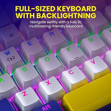 Portronics K1 Mechanical Gaming Keyboard with Blue Tactile Switches, 1.5 Meter Long Cable & Dynamic Lighting(Blue)