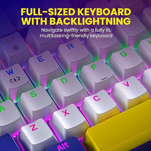 Portronics K2 Mechanical Gaming Keyboard with Red Linear Switches, 1.5 Meter Long Cable & Dynamic Lighting(Blue)