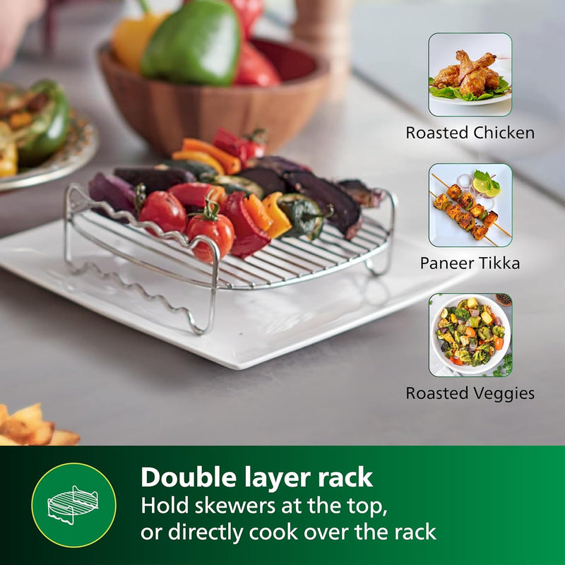 Airfryer Sizzler Kit with Double layer grill rack HD9815/01