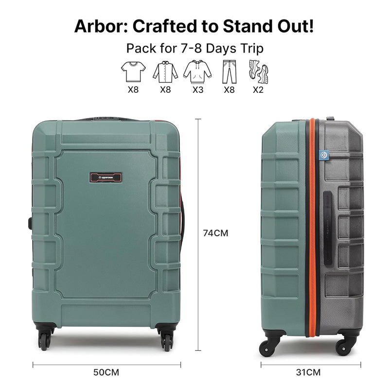 Uppercase Arbor Hard Luggage Trolley Bag  Green