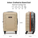 Uppercase Arbor Hard Luggage Trolley Bag Medium Beige