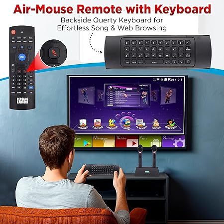 Persang Karaoke Symphony+ Premium Android Karaoke System with 3000+ Built in Songs, Dual Mic, Voice & Vocal Recording, Voice Search, Scoring (Without Speaker)