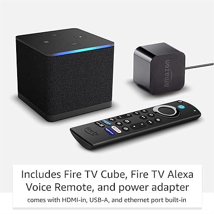 Fire TV Cube | Hands-free streaming device with Alexa, Wi-Fi 6, 4K Ultra HD