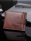 Men Genuine Leather Antique Brown Bi Fold Clip Wallet