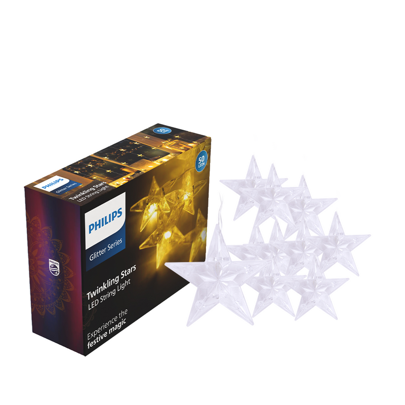 Philips Twinkling Stars Curtain 50LED 3M Star - Pack of 2