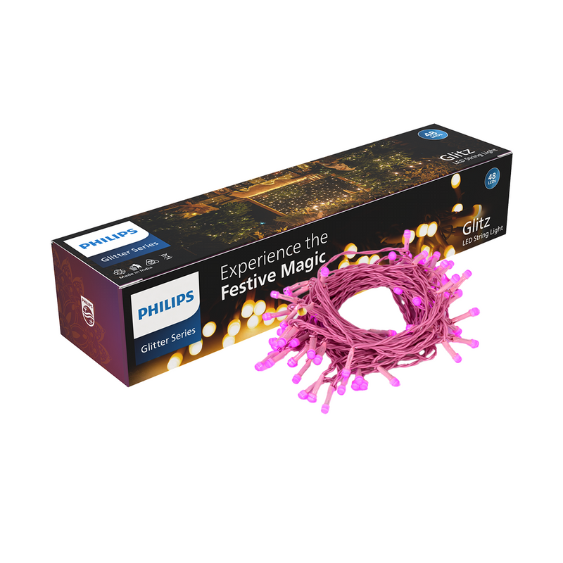 Philips Glitz String Light 48LED 10M Pink - Pack of 2