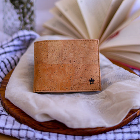 Kakapo Bifold Cork Wallet - Tan