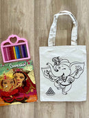 DIY Colouring Dancing Ganesha Tote Bag