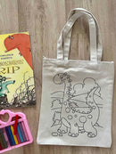 DIY Colouring Little Dinosaur Tote Bag