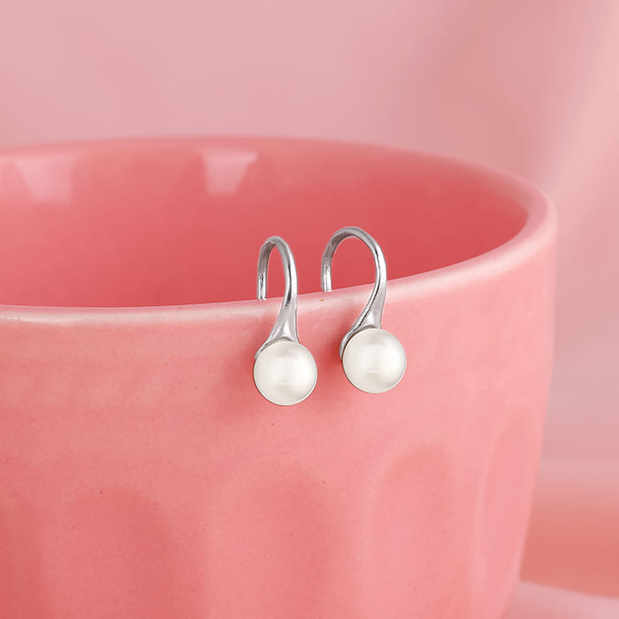 Silver Pearl Small Stud Earrings