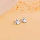Anushka Sharma Silver Zircon Small Heart Studs