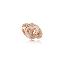ARCADIO ENTWINED LOVE CHARM - ROSE GOLD, CUBIC ZIRCONIA GEMSTONES - ARJWVC1046RG