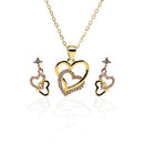 ARCADIO Forever Love Interlocked Heart Pendant Necklace and Earrings Set