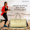 Nautica Duffle Bag for Travel|Stylish Leatherette Cabin Luggage| Compact and Comfortable for Travelling|for Weekend Trip & Gym Duffle Bag |Suitable for Men and Women, 25 L, Beige