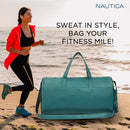 Nautica Duffle Bag for Travel|Stylish Leatherette Cabin Luggage| Compact and Comfortable for Travelling|for Weekend Trip & Gym Duffle Bag |Suitable for Men and Women, 25 L, Dark Green
