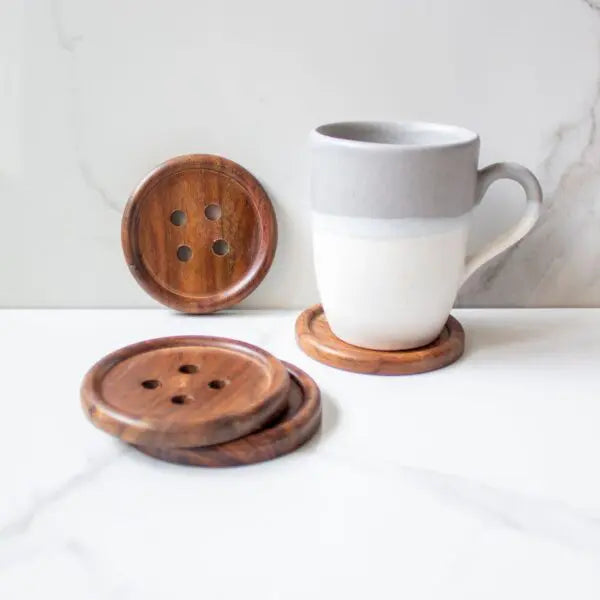 Button Coasters (Set of 4)