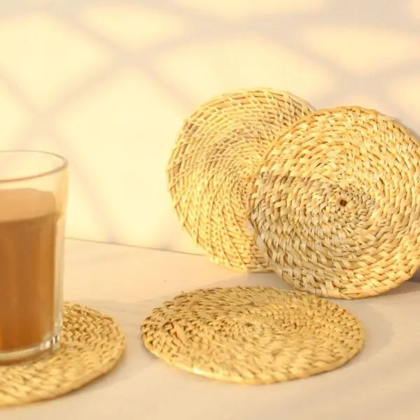 Golden Grass Spiral Coasters (Set of 6)