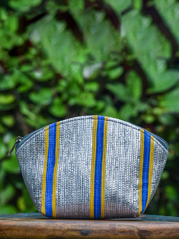 Woven Cosmetic Pouches Silver