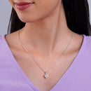 Anushka Sharma Silver Solitaire Heart Pendant with Link Chain