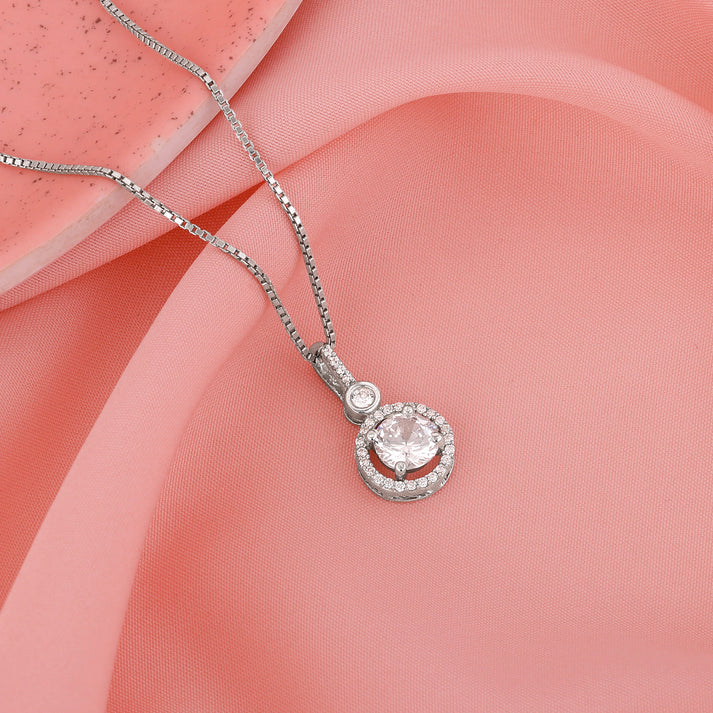 Silver Drizzle Drop Pendant with Box Chain