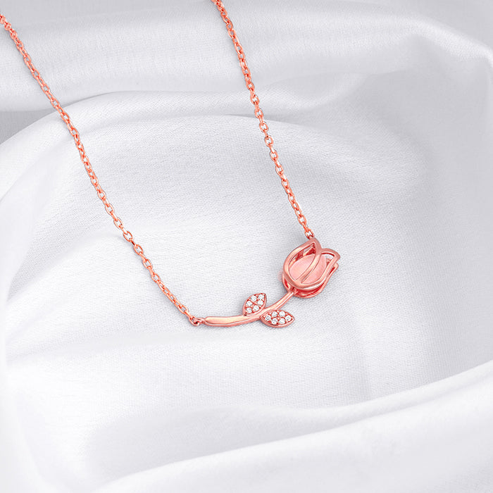 Anushka Sharma Rose Gold Pink Quartz Flower Necklace