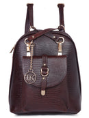 Leathers Solid Textured Backpack Tan