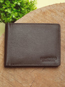 Men Brown Leather Two Fold Wallet