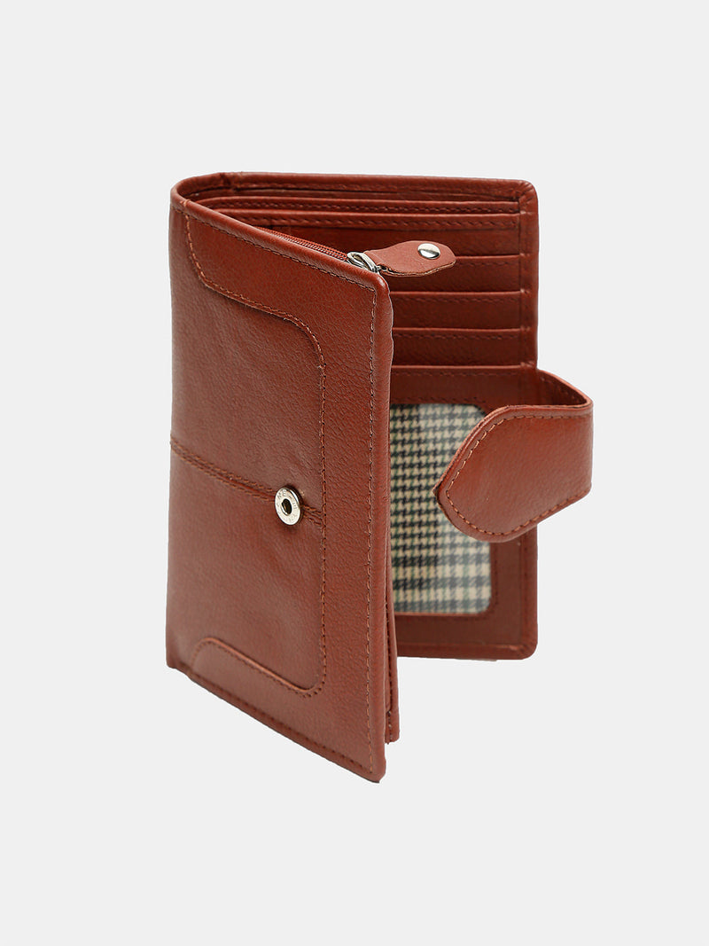 Teakwood Genuine Leather Red solid two fold wallet