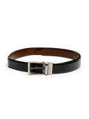 Teakwood Men Black & Brown Genuine Leather Belt & Wallet Combo