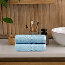 Trident Comfort Living Highly Absorbant Hand Towels - 400 GSM 100% Cotton - Pack of 2 - Cool Blue