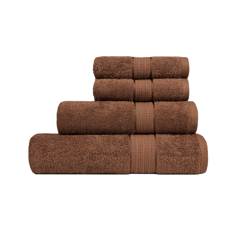 Trident Celebration Premium Gift 4 pcs Set ( 1 Bath Towel, 1 Small Towel and 2 Hand Towel) - Café Noir
