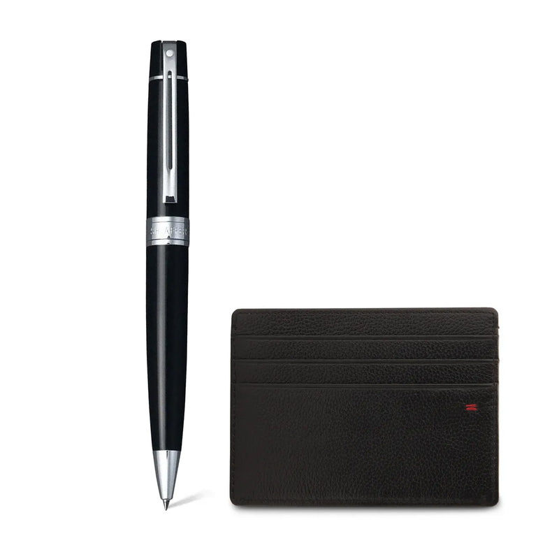 GIFTSET SHEAFFER 300 G9312 GLOSSY BLACK WITH CHROME TRIM BP WITH CCH