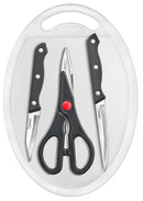 Prestige Tru-Edge 4 Pc Knife Set (Utility Knife, Paring Knife, Scissors, And Board)
