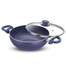 Prestige Ceraglide Ceramic Coated 3 Liters(24Cm) Non-Stick Kadai With Glass Lid|Consumes Less Oil|Even Heating|Stain-Resistant|Gas & Induction Compatible|No Harmful Chemicals