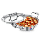 Prestige 32Cm/6.0L Tri-Ply Stainless Steel Splendid Kadai With Lid|Gas And Induction Compatible|Even Heat Distribution| Thick Gauge Tri-Ply Body| Perma Cool Handles|15 Year Warranty