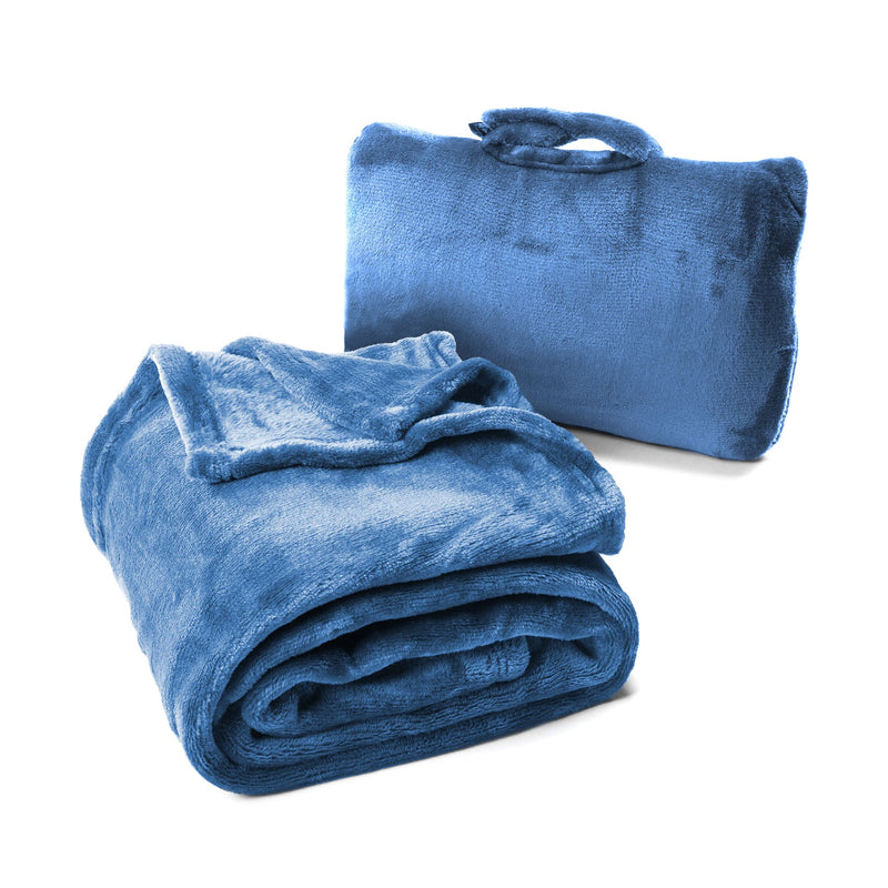 Cabeau Fold N Go Travel Blanket Royal BLue