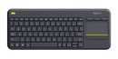 Logitech K400 Plus Wireless Touch TV Keyboard with Easy Media Control and Built-in Touchpad, HTPC Keyboard for PC-Connected TV, Windows, Android, Chrome OS, Laptop, Tablet - Black