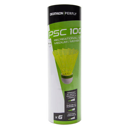 Badminton Plastic Shuttlecock PSC 100x6 Yellow
